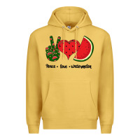 Antique Gold Peace Love Watermelon Premium Hoodie - Bettercallsaul