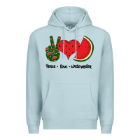 Blue Mist Peace Love Watermelon Premium Hoodie - Bettercallsaul
