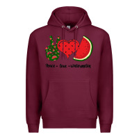 Burgundy Peace Love Watermelon Premium Hoodie - Bettercallsaul