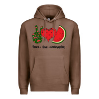 Chestnut Peace Love Watermelon Premium Hoodie - Bettercallsaul