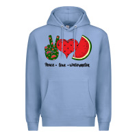 Colony Blue Peace Love Watermelon Premium Hoodie - Bettercallsaul