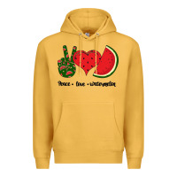 Mustard Peace Love Watermelon Premium Hoodie - Bettercallsaul