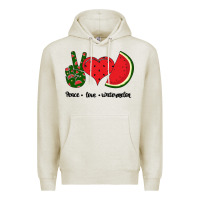 Oatmeal Heather Peace Love Watermelon Premium Hoodie - Bettercallsaul