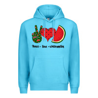 Ocean Blue Peace Love Watermelon Premium Hoodie - Bettercallsaul