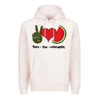 Pale Pink Peace Love Watermelon Premium Hoodie - Bettercallsaul