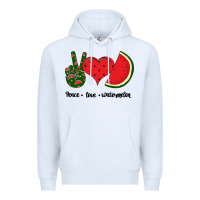 White Peace Love Watermelon Premium Hoodie - Bettercallsaul