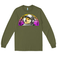 Army Green dogecoin to the mars Long Sleeve Tee - Jasminsmagicworld