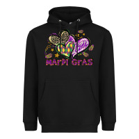Black Mardi Gras heart Heavyweight Hoodie - LillyAllenDesigns
