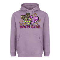 Lavender Mardi Gras heart Heavyweight Hoodie - LillyAllenDesigns