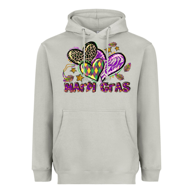 Mardi Gras Heart Heavyweight Hoodie by LillyAllenDesigns | Teevron