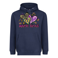Navy Mardi Gras heart Heavyweight Hoodie - LillyAllenDesigns