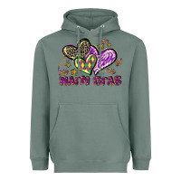 Sage Mardi Gras heart Heavyweight Hoodie - LillyAllenDesigns