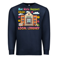 Navy hot girls support their local library Premium Sweatshirt - Artiststas