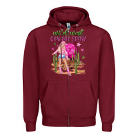 Burgundy wild west cowboy show Zipper Hoodie - NancyCooperArtShop