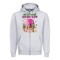 Heather Grey wild west cowboy show Zipper Hoodie - NancyCooperArtShop