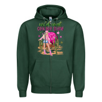 Sports Green wild west cowboy show Zipper Hoodie - NancyCooperArtShop