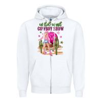 White wild west cowboy show Zipper Hoodie - NancyCooperArtShop
