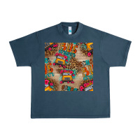 Midnight Navy school bus driver and flower seamless patterns Urban Heavy Tee - BundleAndBundleShop