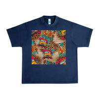 Navy school bus driver and flower seamless patterns Urban Heavy Tee - BundleAndBundleShop