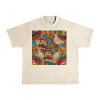 Sandshell school bus driver and flower seamless patterns Urban Heavy Tee - BundleAndBundleShop
