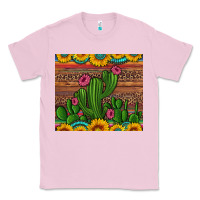 Bubblegum Pink sunflowers turquoise serape cactus tumbler Classic Tee - Artiststas