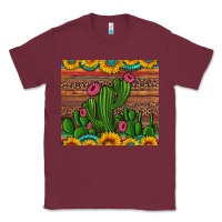 Burgundy sunflowers turquoise serape cactus tumbler Classic Tee - Artiststas