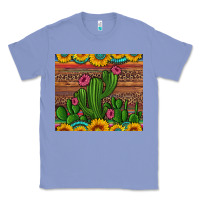 Colony Blue sunflowers turquoise serape cactus tumbler Classic Tee - Artiststas