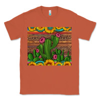 Copper sunflowers turquoise serape cactus tumbler Classic Tee - Artiststas