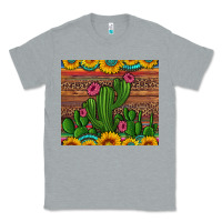 Heather Grey sunflowers turquoise serape cactus tumbler Classic Tee - Artiststas