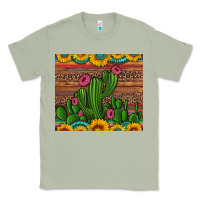 Matcha sunflowers turquoise serape cactus tumbler Classic Tee - Artiststas