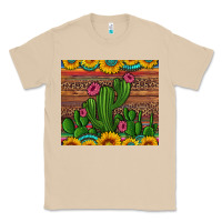 Mushroom sunflowers turquoise serape cactus tumbler Classic Tee - Artiststas