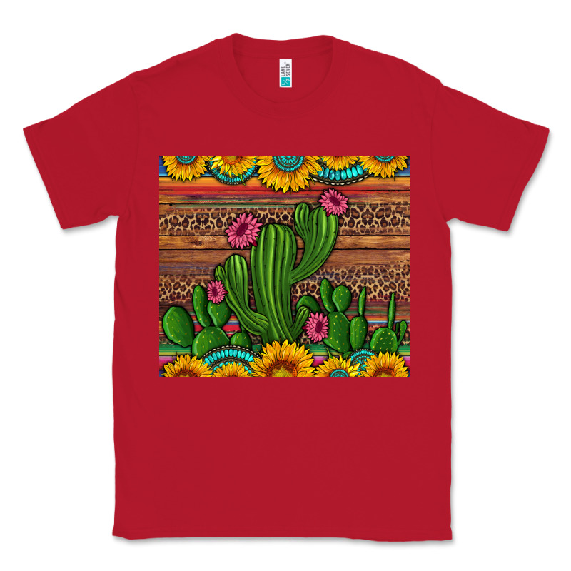 Sunflowers Turquoise Serape Cactus Tumbler Classic Tee by Artiststas | Teevron