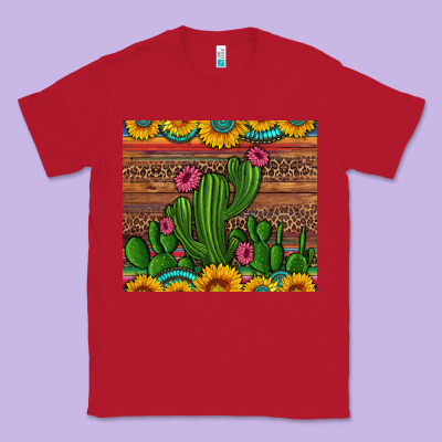 Sunflowers Turquoise Serape Cactus Tumbler Classic Tee Designed By Artiststas