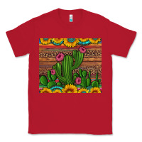 Red sunflowers turquoise serape cactus tumbler Classic Tee - Artiststas