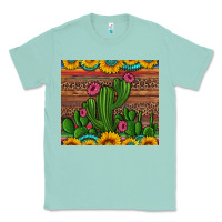 Seafoam sunflowers turquoise serape cactus tumbler Classic Tee - Artiststas
