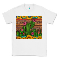 White sunflowers turquoise serape cactus tumbler Classic Tee - Artiststas