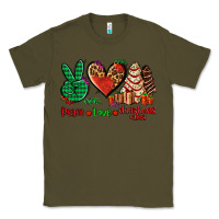Army Green peace love Christmas cakes Classic Tee - AdoDesignShop