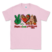 Bubblegum Pink peace love Christmas cakes Classic Tee - AdoDesignShop