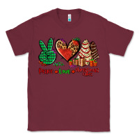 Burgundy peace love Christmas cakes Classic Tee - AdoDesignShop