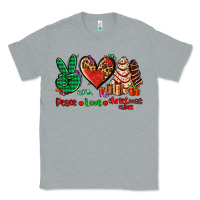 Heather Grey peace love Christmas cakes Classic Tee - AdoDesignShop