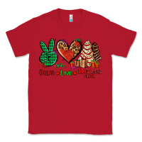 Red peace love Christmas cakes Classic Tee - AdoDesignShop