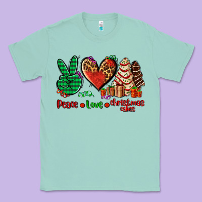 Peace Love Christmas Cakes Classic Tee Designed By Adodesignshop