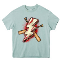 Baseball Lightning Bolt Heavy Core Tee | Teevron