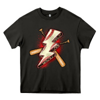 Asphalt baseball lightning bolt Heavy Core Tee - Zillion Design Studio