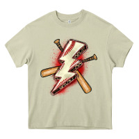 Mossy baseball lightning bolt Heavy Core Tee - Zillion Design Studio