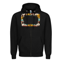 Black western serape sunflower background frame Zipper Hoodie - NancyCooperArtShop