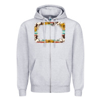 Heather Grey western serape sunflower background frame Zipper Hoodie - NancyCooperArtShop