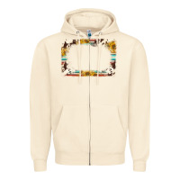 Sandshell western serape sunflower background frame Zipper Hoodie - NancyCooperArtShop