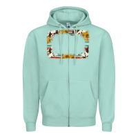 Seafoam western serape sunflower background frame Zipper Hoodie - NancyCooperArtShop