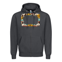 Smoke western serape sunflower background frame Zipper Hoodie - NancyCooperArtShop